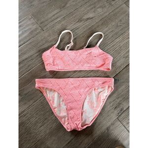 Aerie Pink Eyelet Lace Large Bikini